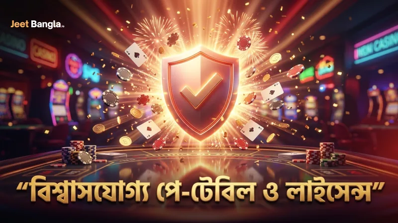 সঠিক পে-টেবিল ও লাইসেন্স তথ্য বাজির বিশ্বাসযোগ্যতা বাড়ায়।